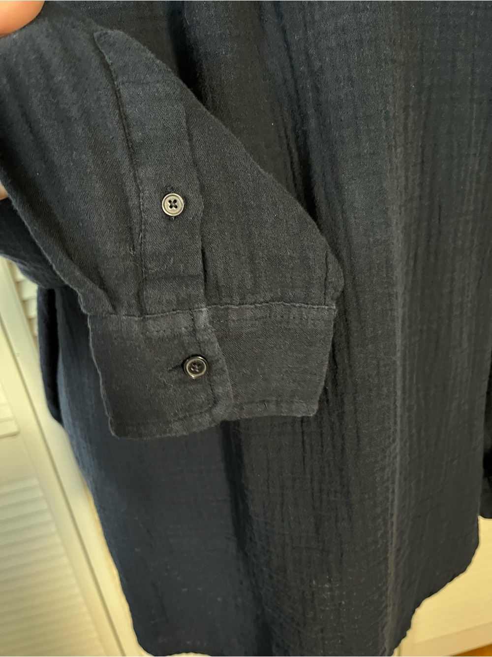 Aritzia Little Moon AirPlush Cotton™ Sail Shirt Vintage Navy XL - Picture 11 of 14